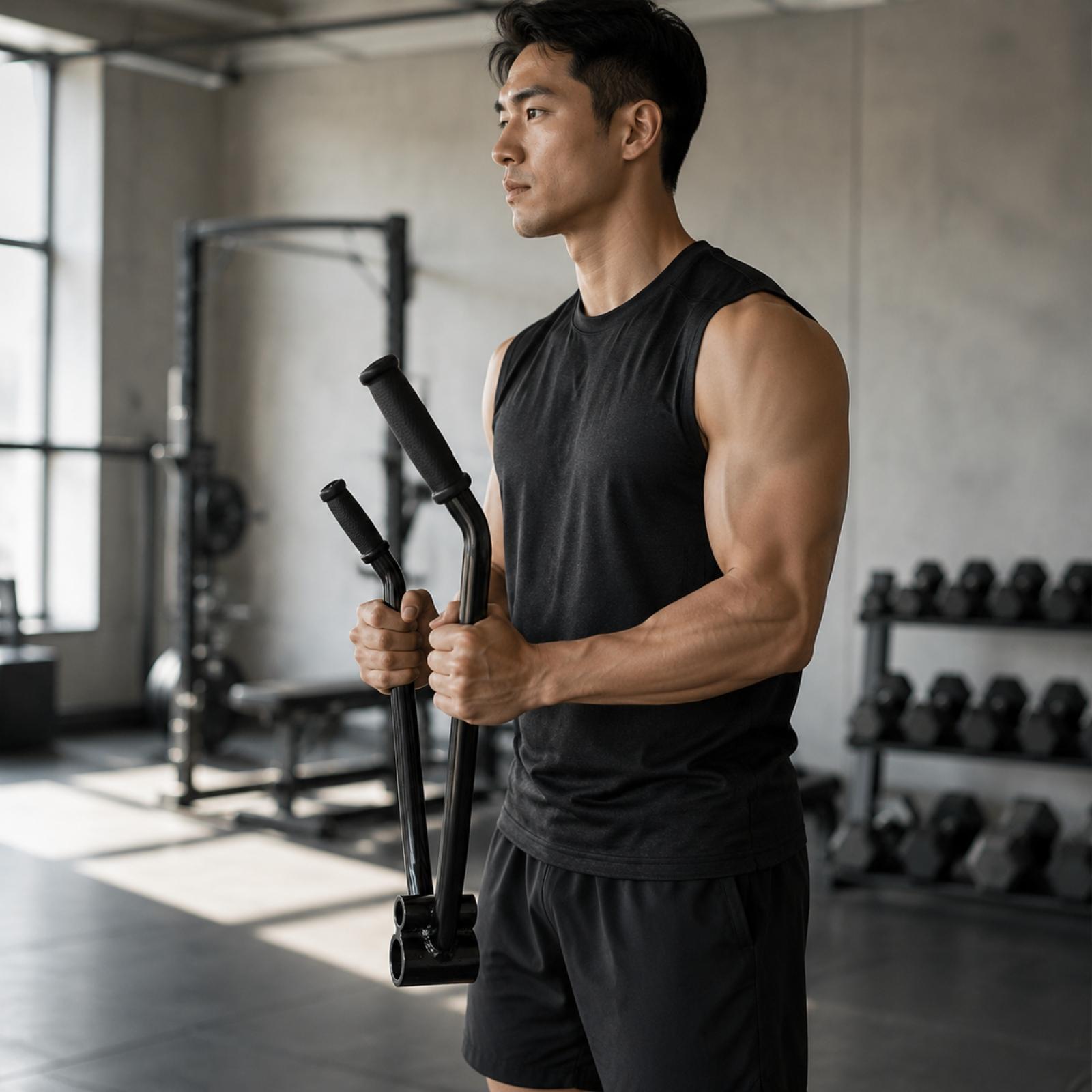 Gagang Baja Berbentuk V yang K - Landmine Barbell Attachment ulasan dan harga